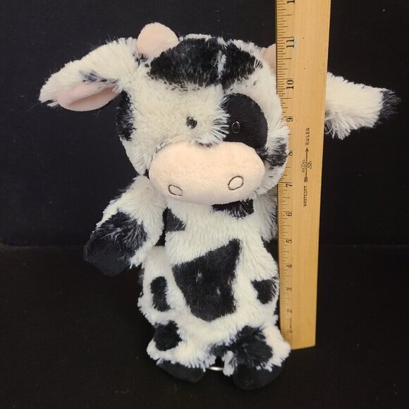 Demdaco Nat & Jules Cormac Cow Hand Puppet Fuzzy Plush Calf Black White 12 Inch - Picture 9 of 12